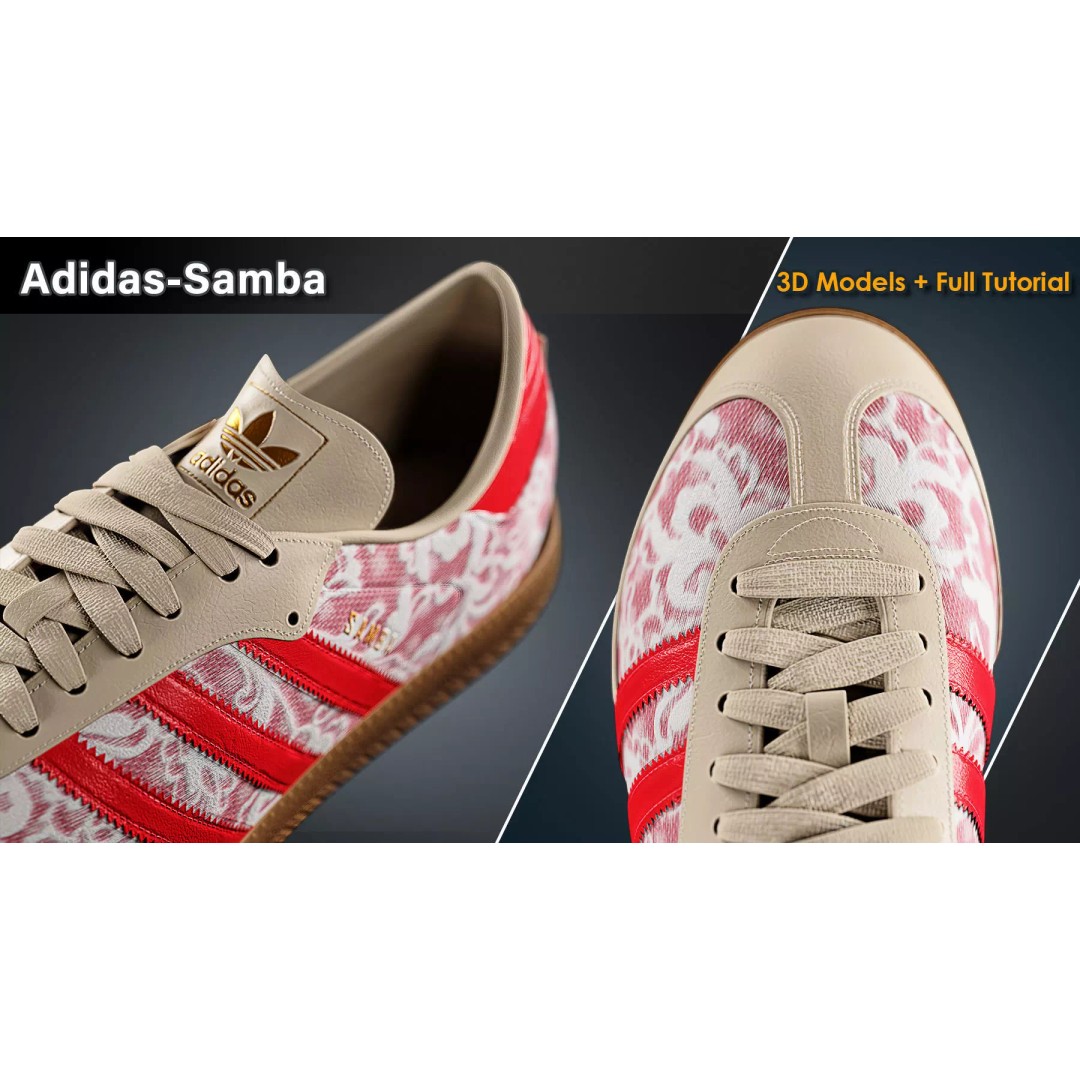 Adidas Samba Sneakers 3D Model – Low Poly Game Asset, FBX, PBR - View 6