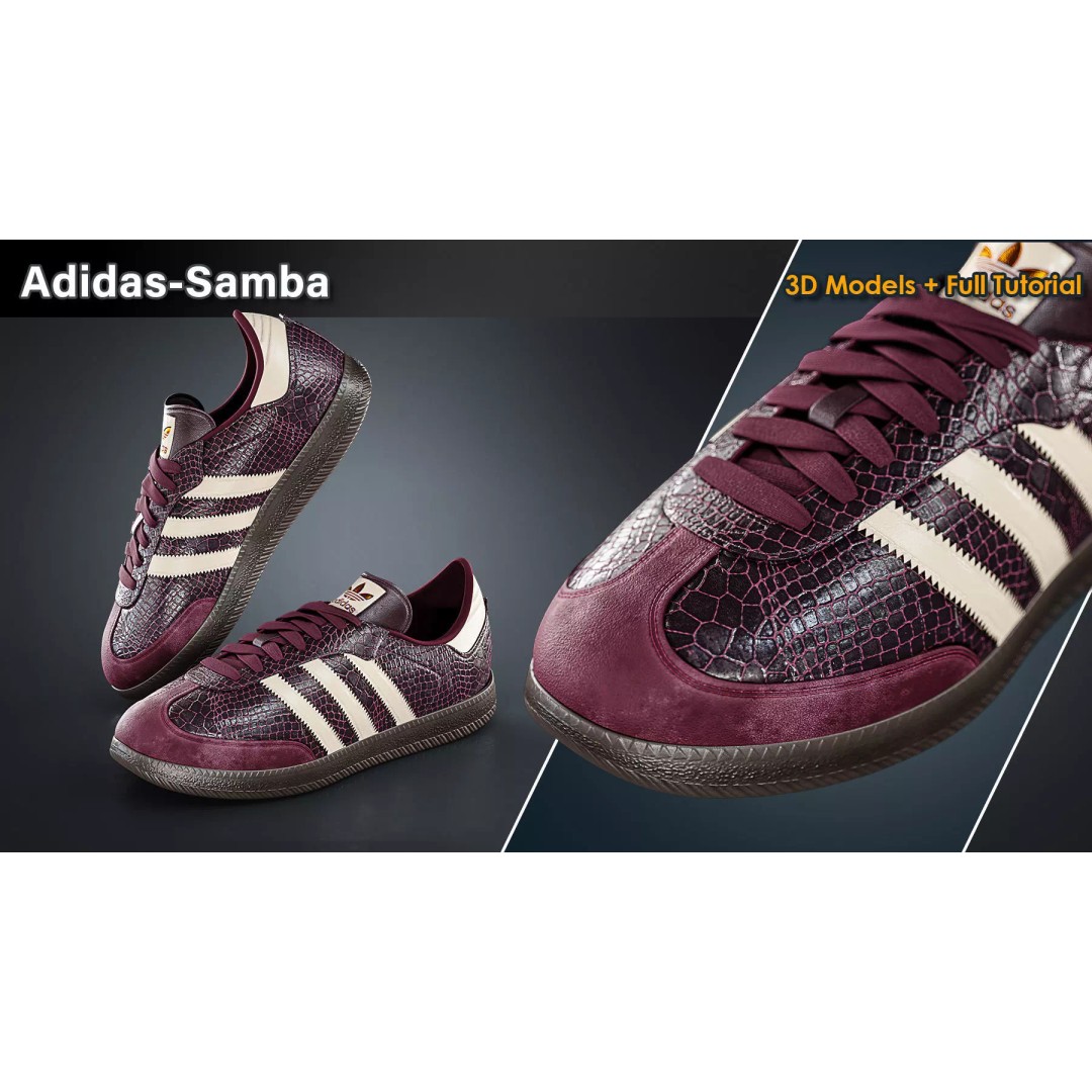 Adidas Samba Sneakers 3D Model – Low Poly Game Asset, FBX, PBR - View 7
