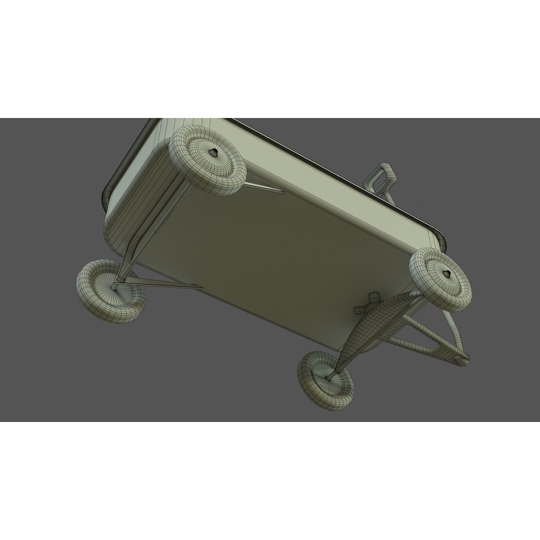 Red Wagon 3D Model – Low Poly Toy with PBR Textures, FBX, OBJ - View 20