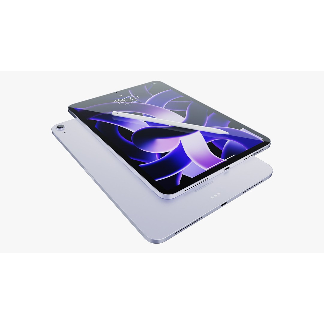Apple iPad Air 2022 3D Model – Detailed Collection with Pencil & Keyboard - View 28