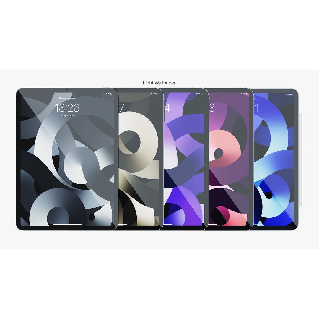 Apple iPad Air 2022 3D Model – Detailed Collection with Pencil & Keyboard - View 3