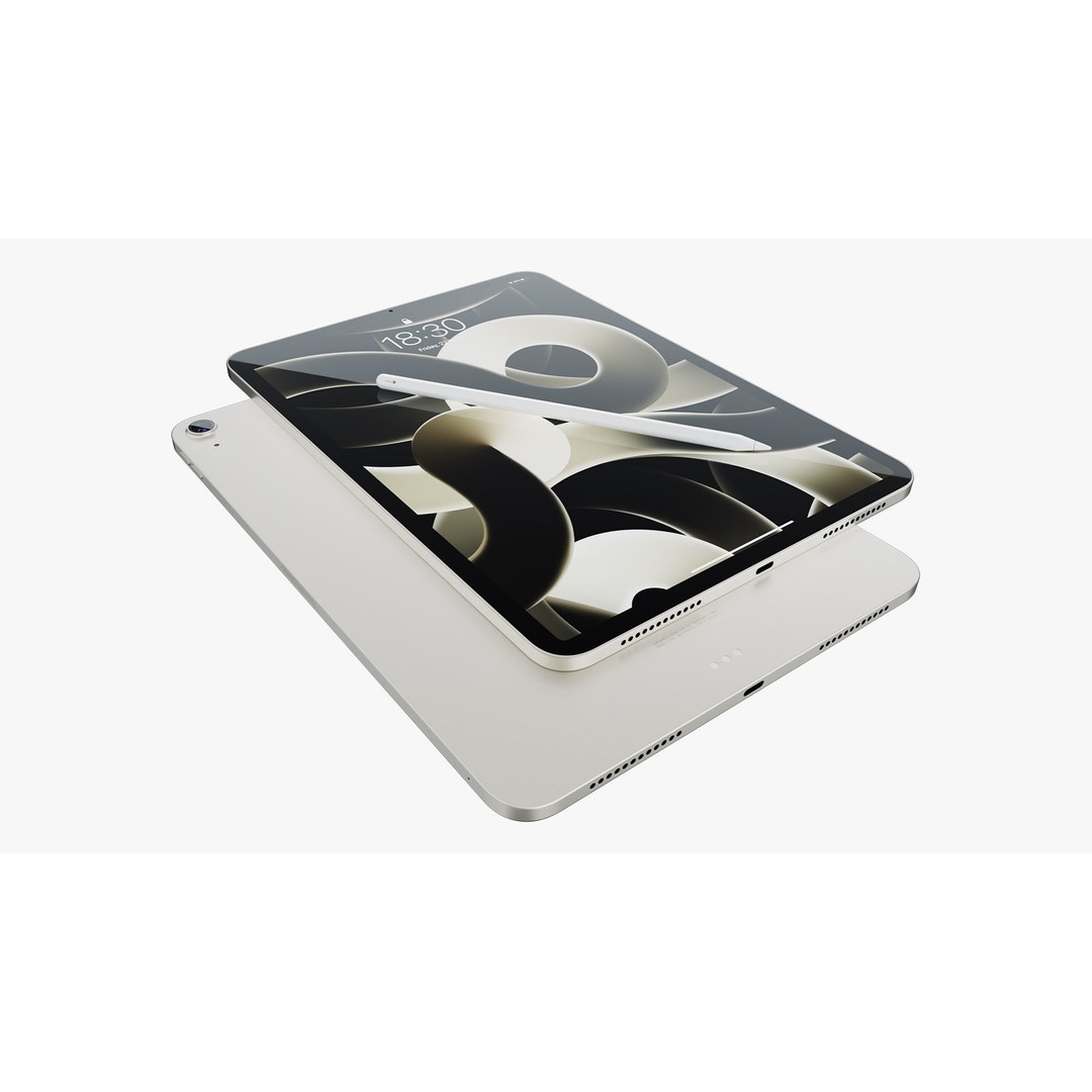 Apple iPad Air 2022 3D Model – Detailed Collection with Pencil & Keyboard - View 44