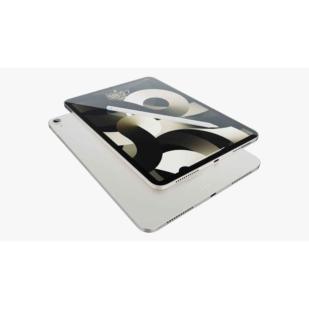 Apple iPad Air 2022 3D Model – Detailed Collection with Pencil & Keyboard - View 45