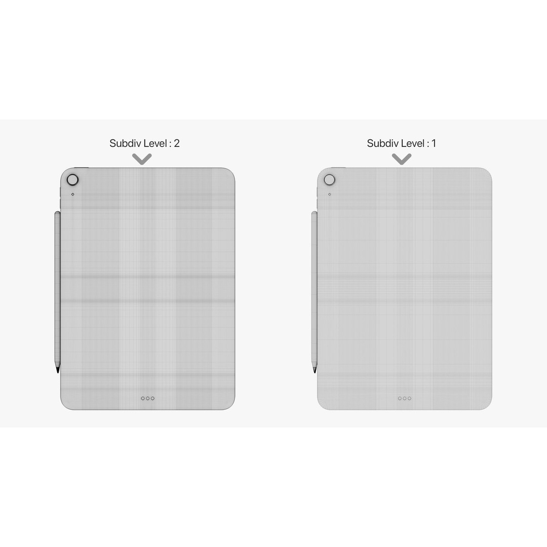 Apple iPad Air 2022 3D Model – Detailed Collection with Pencil & Keyboard - View 51