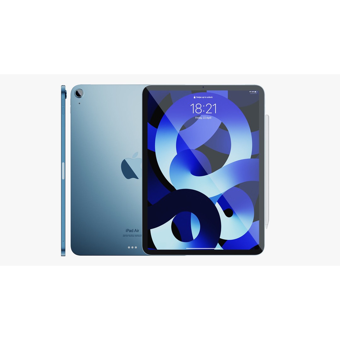 Apple iPad Air 2022 3D Model – Detailed Collection with Pencil & Keyboard - View 9