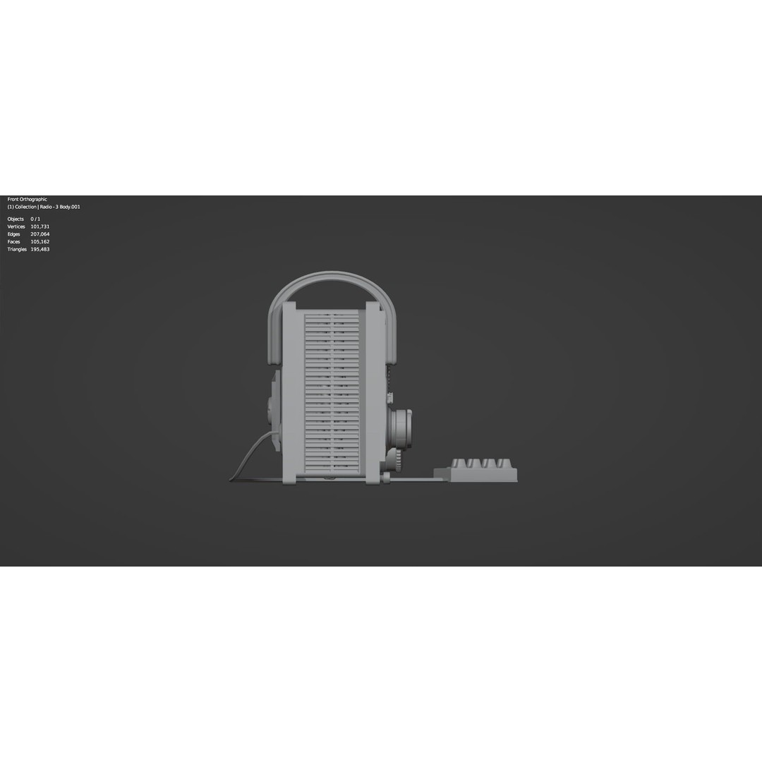 Vintage Retro Radio 3D Model – High Poly PBR Asset, FBX, OBJ - View 14