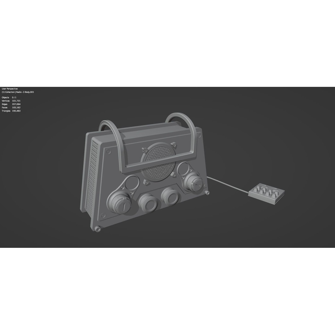 Vintage Retro Radio 3D Model – High Poly PBR Asset, FBX, OBJ - View 15