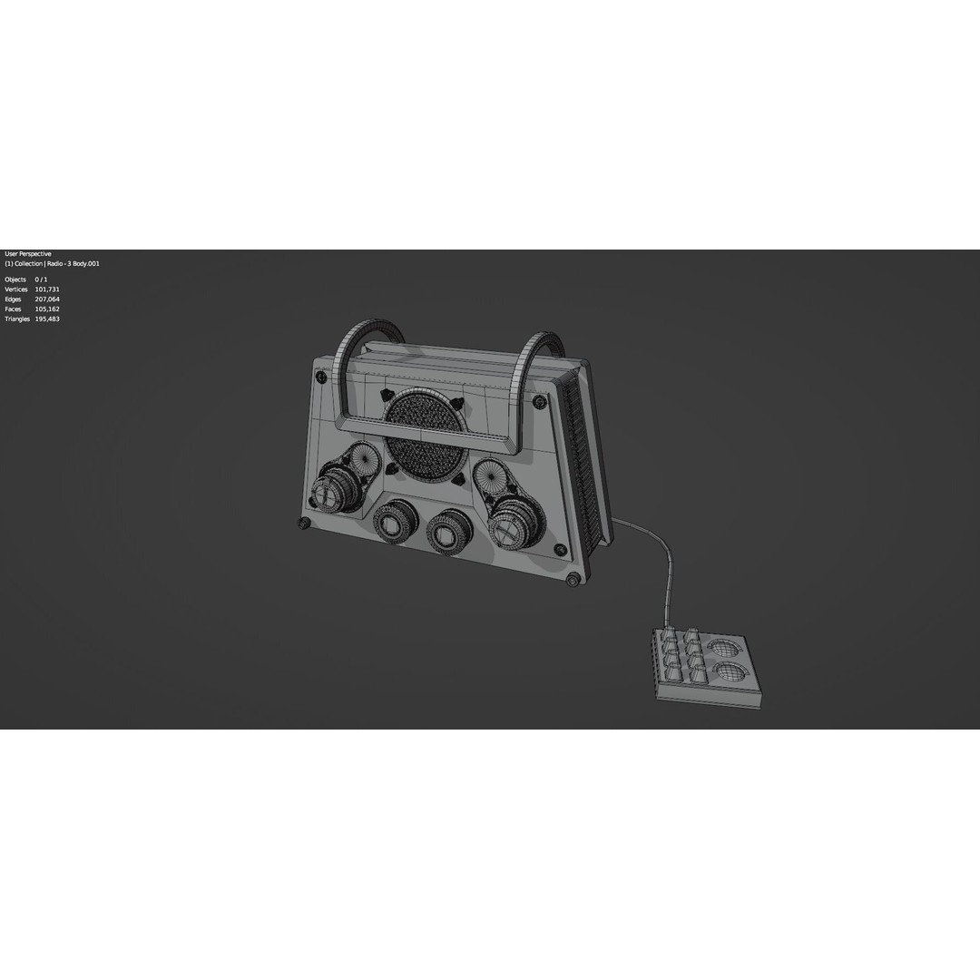 Vintage Retro Radio 3D Model – High Poly PBR Asset, FBX, OBJ - View 17