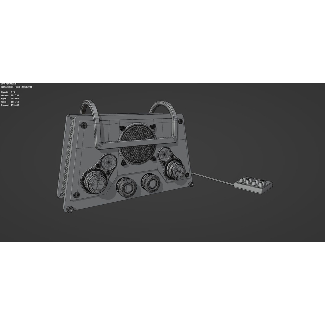 Vintage Retro Radio 3D Model – High Poly PBR Asset, FBX, OBJ - View 18