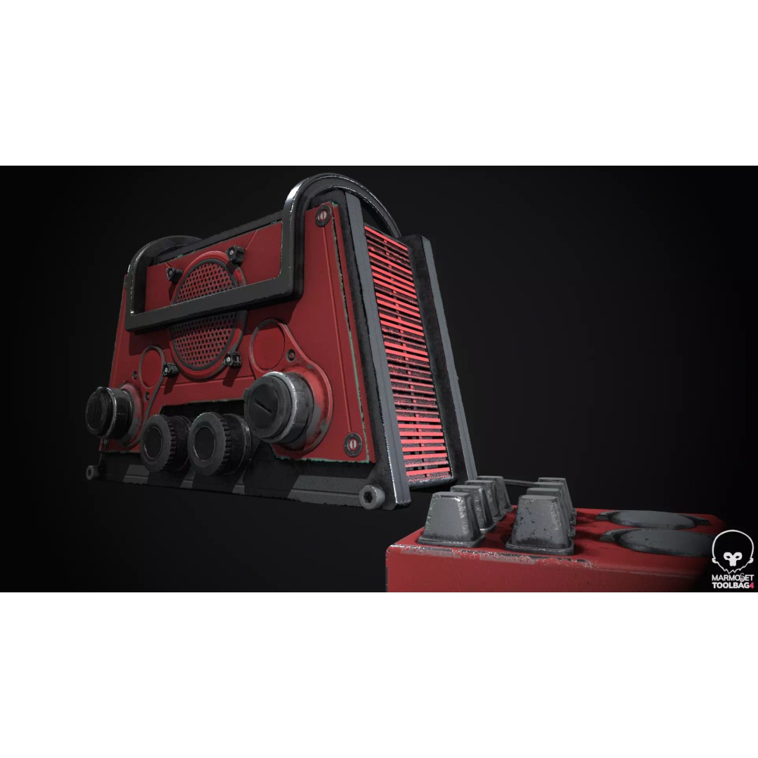 Vintage Retro Radio 3D Model – High Poly PBR Asset, FBX, OBJ - View 2
