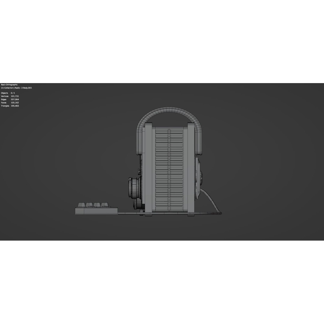 Vintage Retro Radio 3D Model – High Poly PBR Asset, FBX, OBJ - View 22