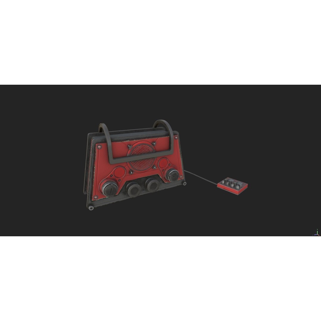 Vintage Retro Radio 3D Model – High Poly PBR Asset, FBX, OBJ - View 9