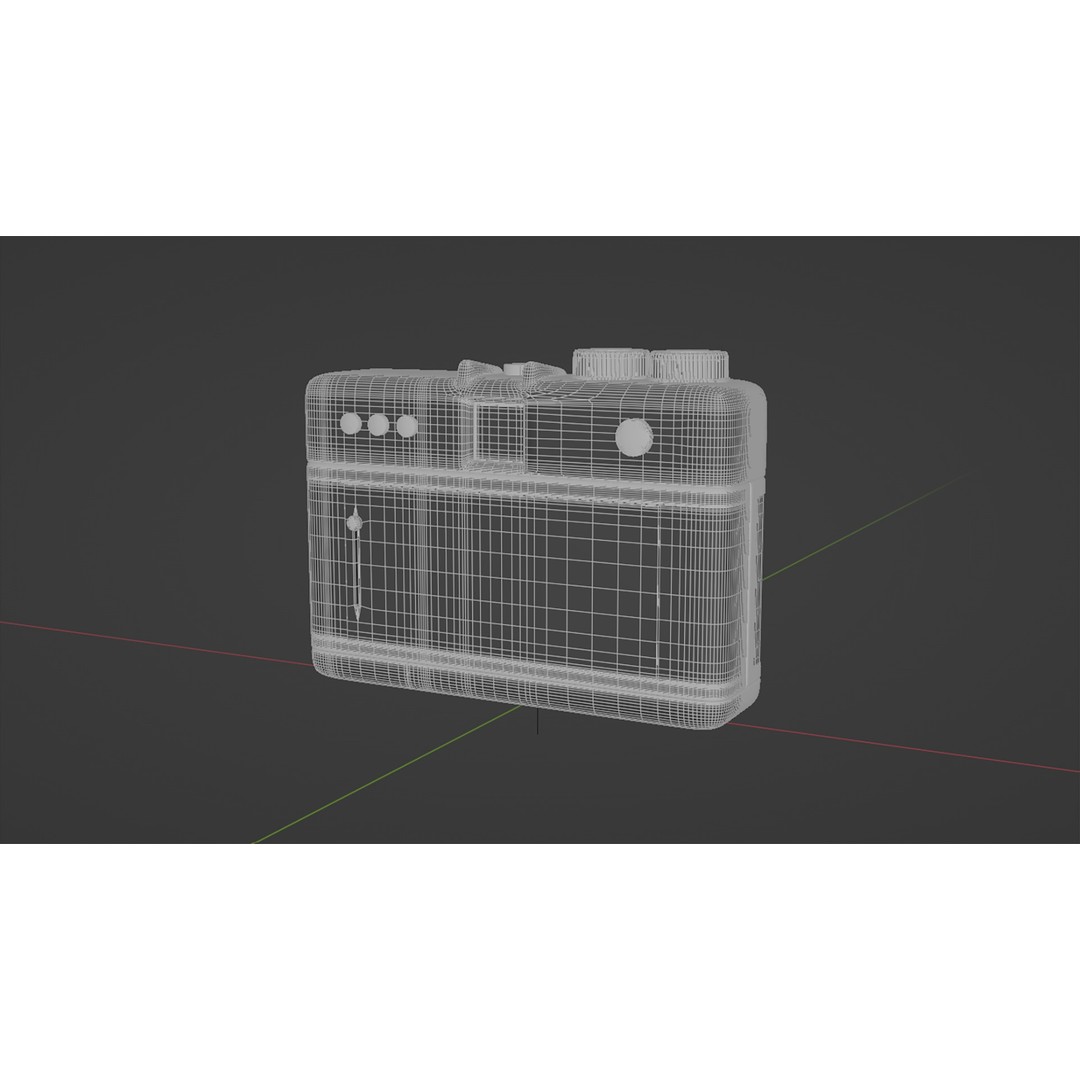 Red Film Camera 3D Model – Retro Design, PBR Textures, FBX - View 10