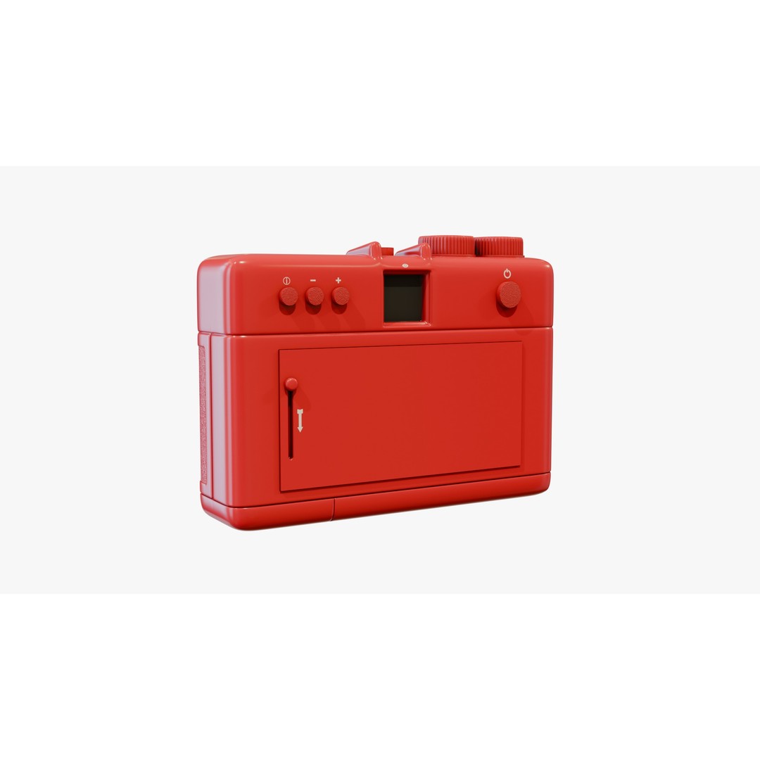 Red Film Camera 3D Model – Retro Design, PBR Textures, FBX - View 5