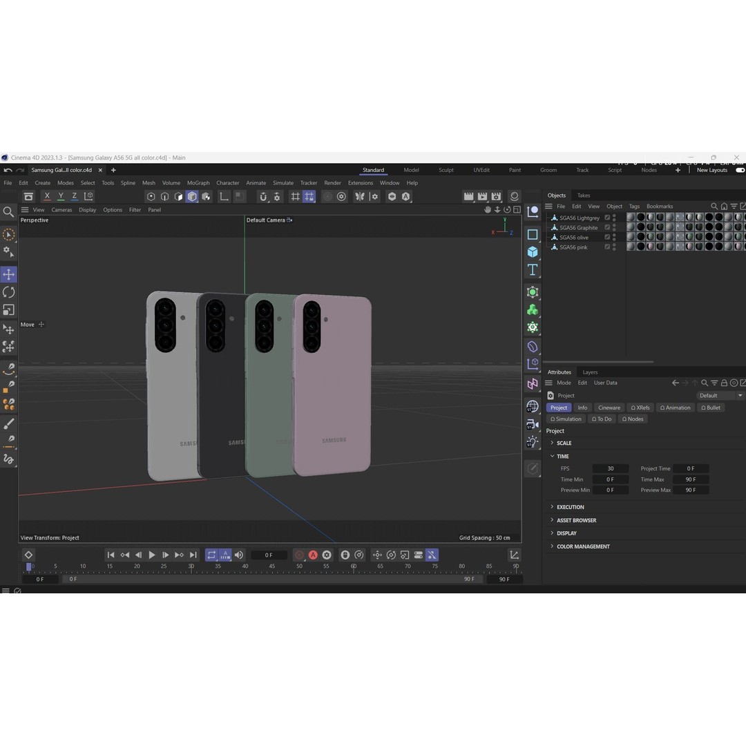 Samsung Galaxy A56 5G 3D Model – Low Poly Game Asset, FBX, OBJ