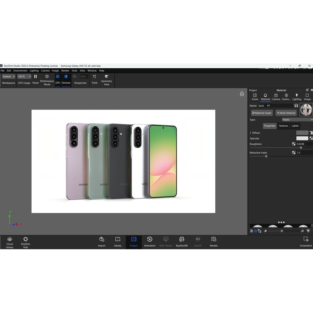 Samsung Galaxy A56 5G 3D Model – Low Poly Game Asset, FBX, OBJ - View 37