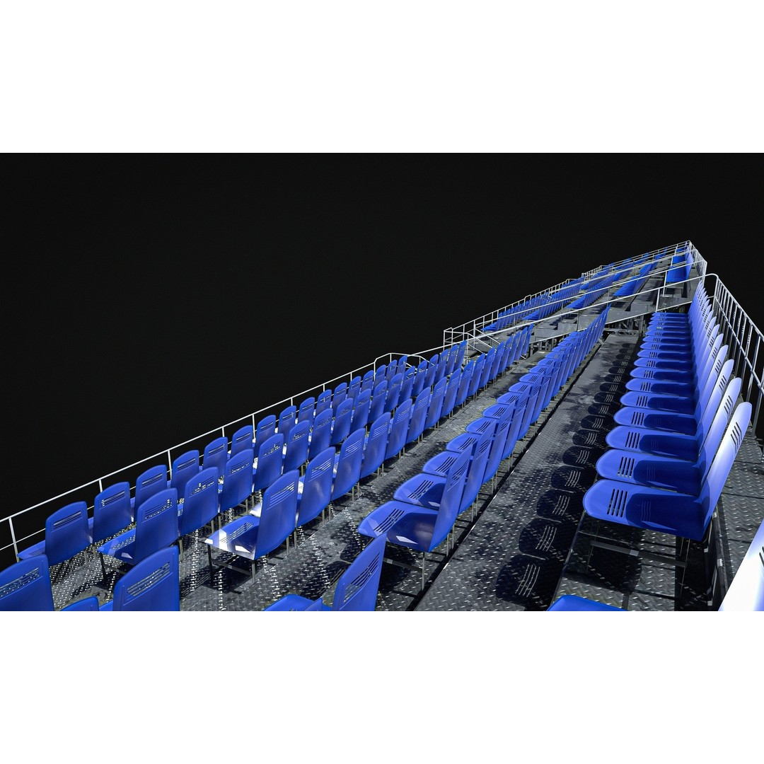 Audience Stands Pack 3D Model – Low Poly Game Asset, PBR Textures - View 4