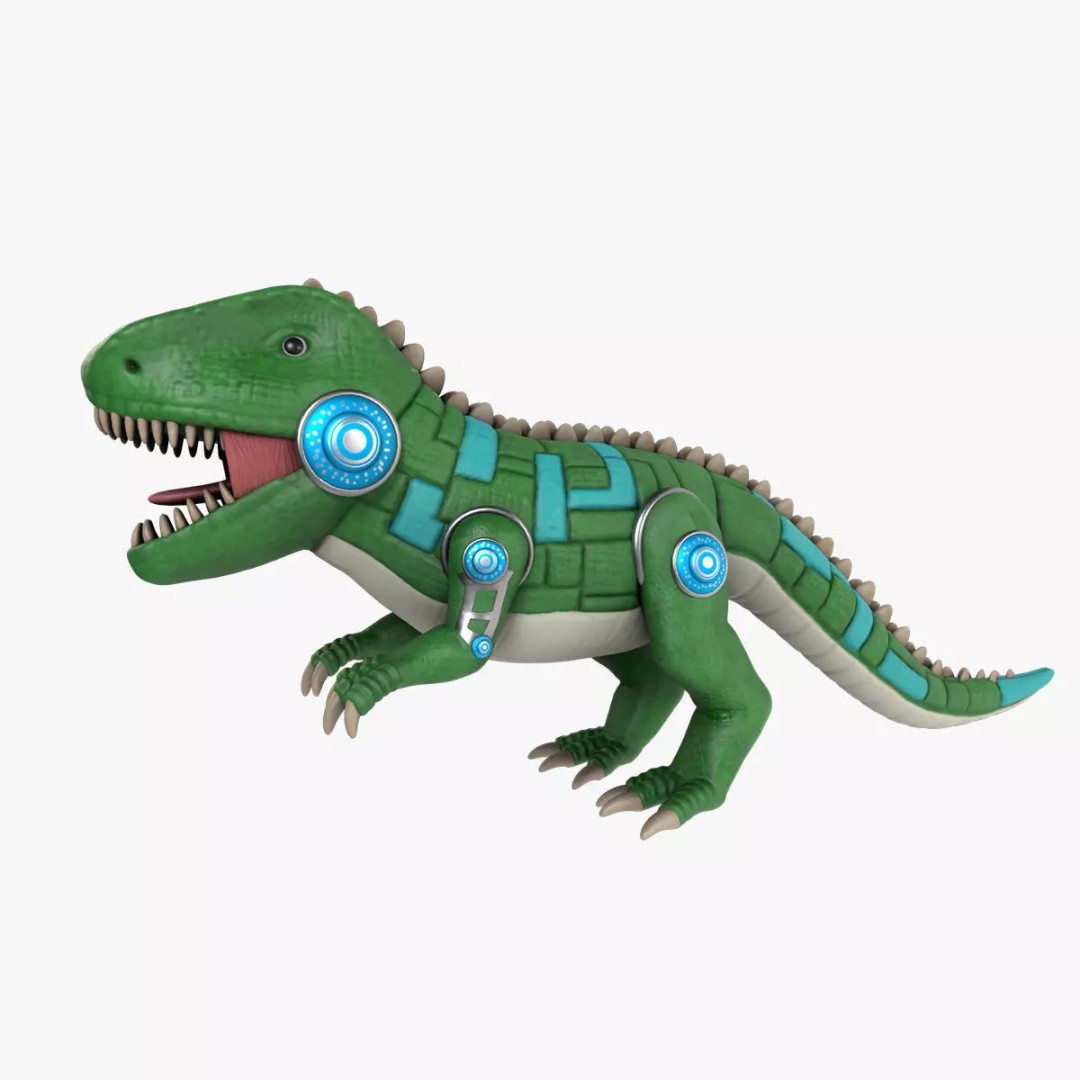 Electronic Pet 3D Model – Realistic Dino Toy with PBR Textures, Blender - View 2