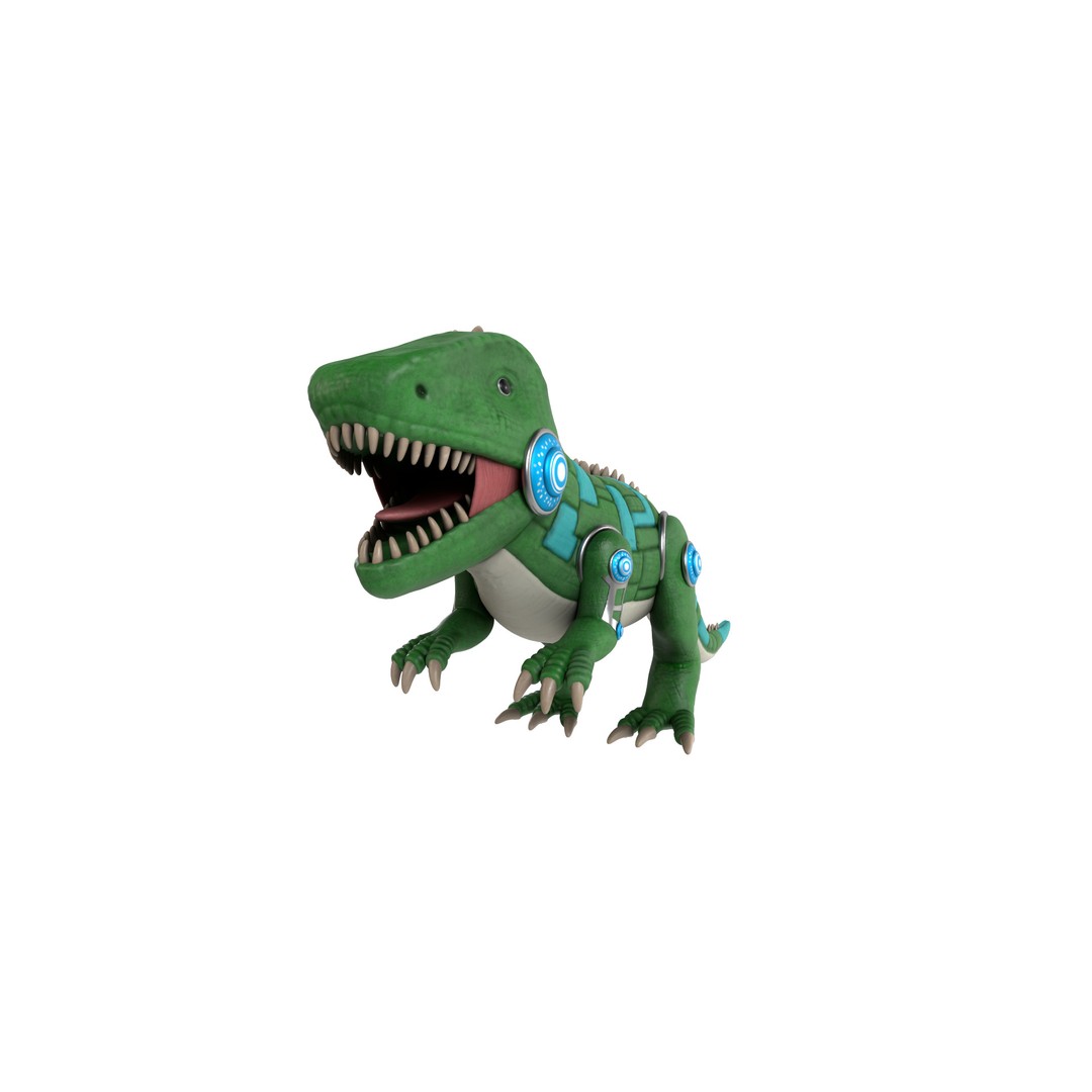 Electronic Pet 3D Model – Realistic Dino Toy with PBR Textures, Blender - View 3