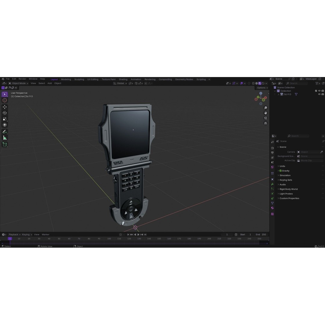 Sci-fi GPS Navigator 3D Model – Low Poly PBR Game Asset, FBX - View 12