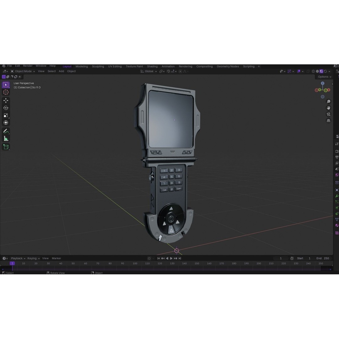 Sci-fi GPS Navigator 3D Model – Low Poly PBR Game Asset, FBX - View 13