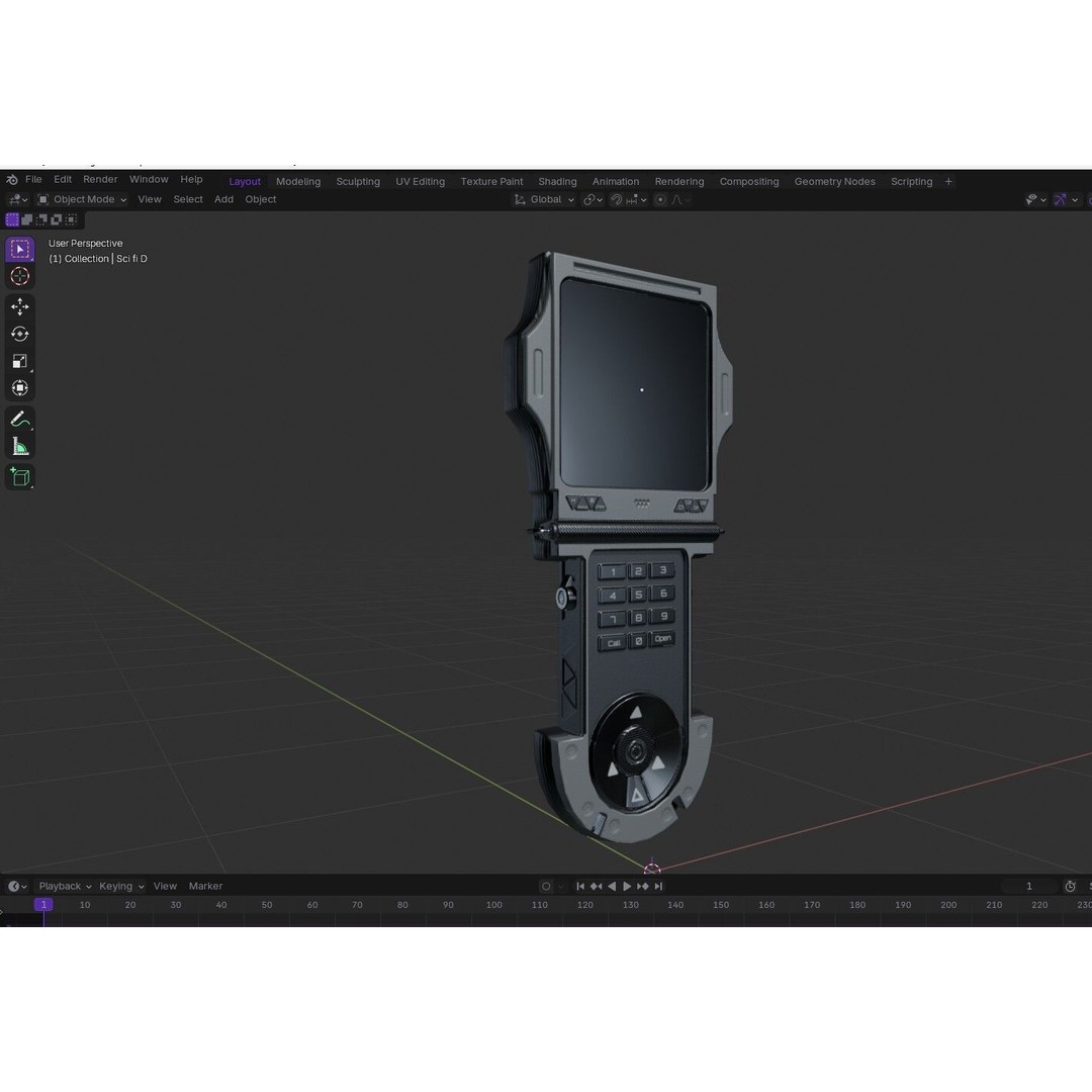 Sci-fi GPS Navigator 3D Model – Low Poly PBR Game Asset, FBX - View 14