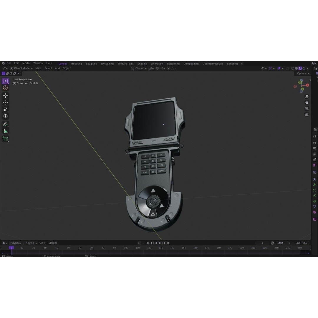 Sci-fi GPS Navigator 3D Model – Low Poly PBR Game Asset, FBX - View 16