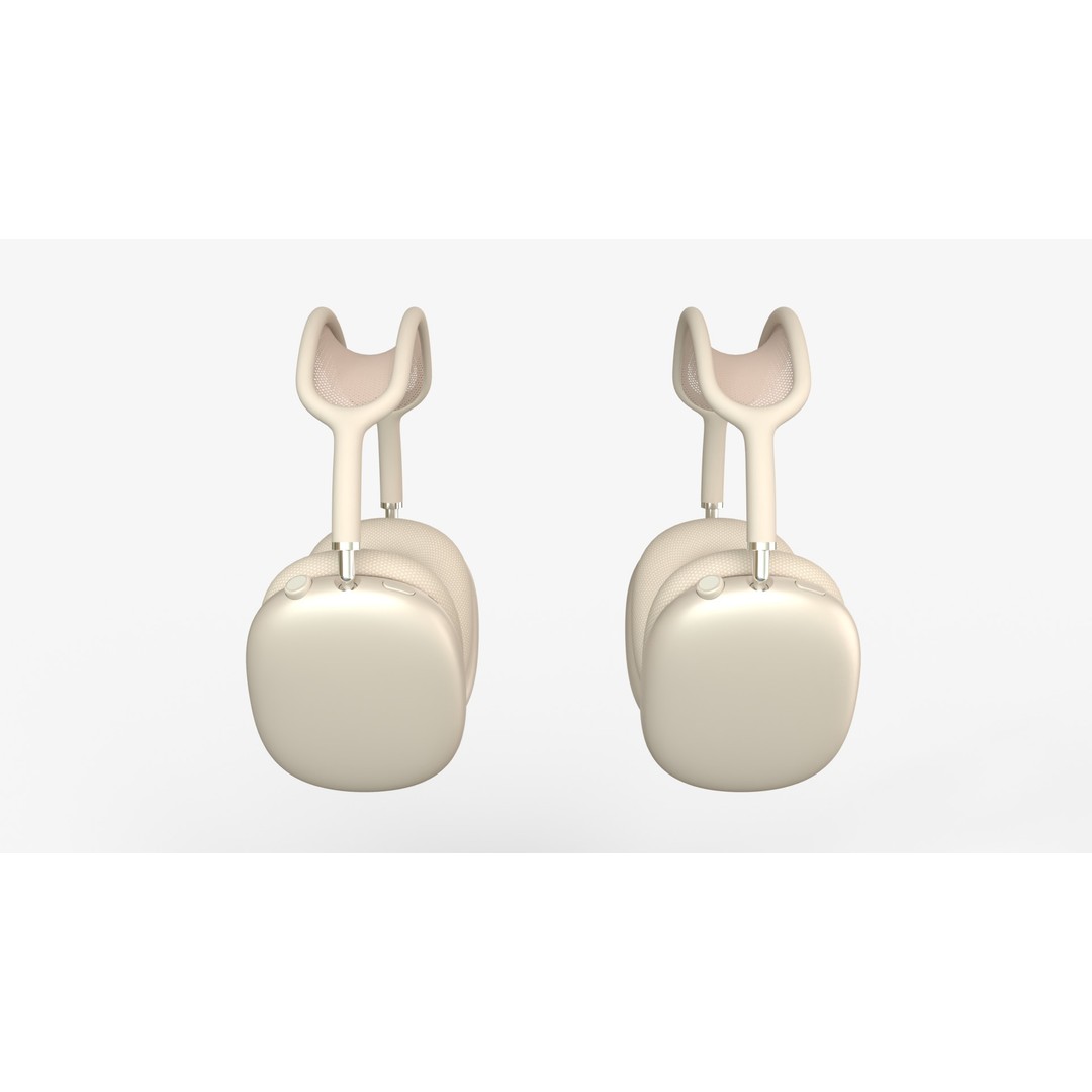 AirPods Max 3D Model – Starlight Color, PBR Textures, FBX & OBJ - View 4