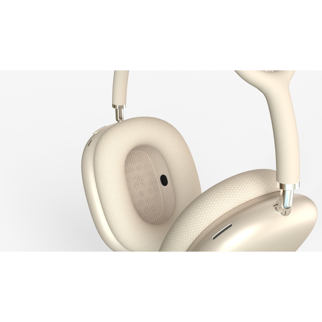 AirPods Max 3D Model – Starlight Color, PBR Textures, FBX & OBJ - View 6