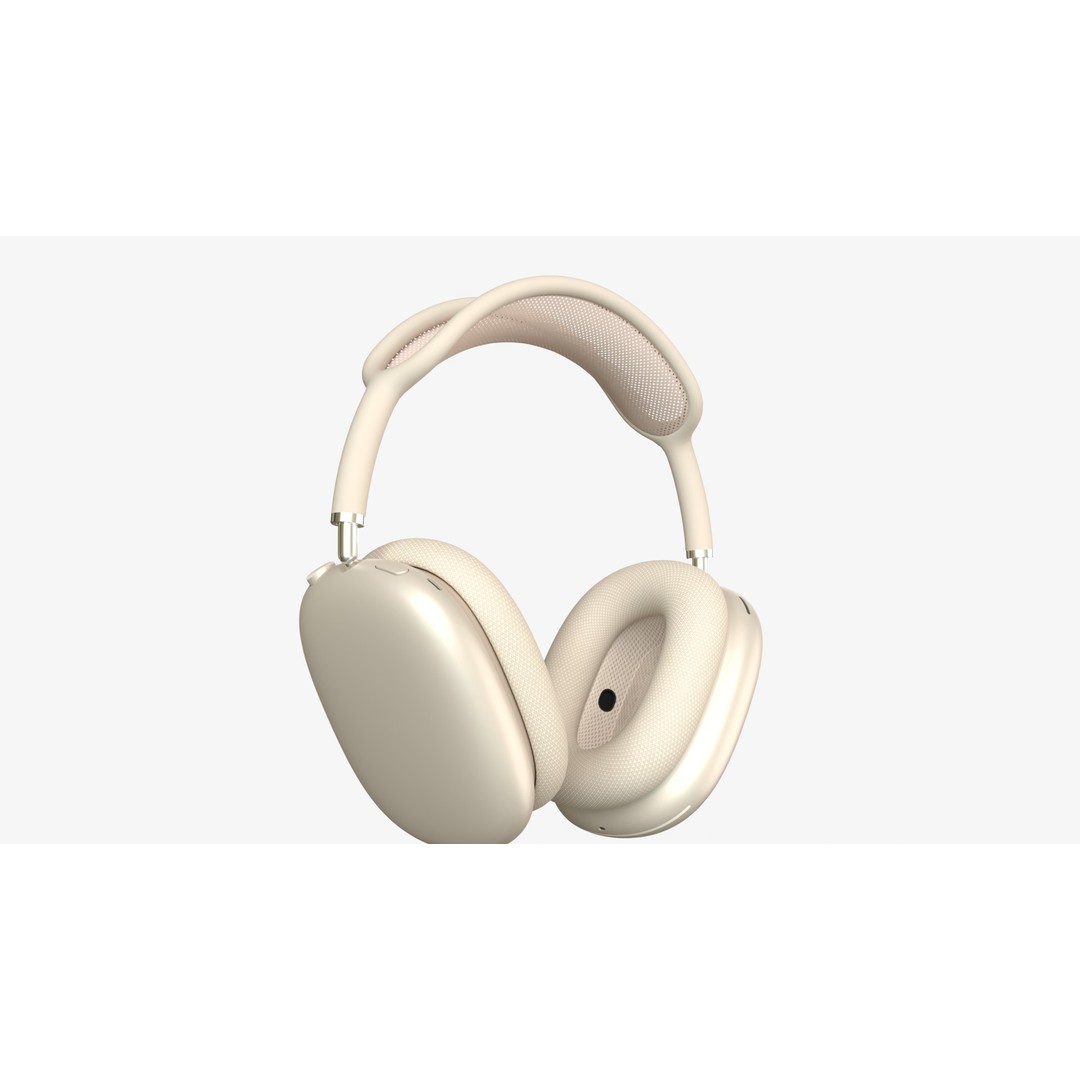 AirPods Max 3D Model – Starlight Color, PBR Textures, FBX & OBJ - View 9