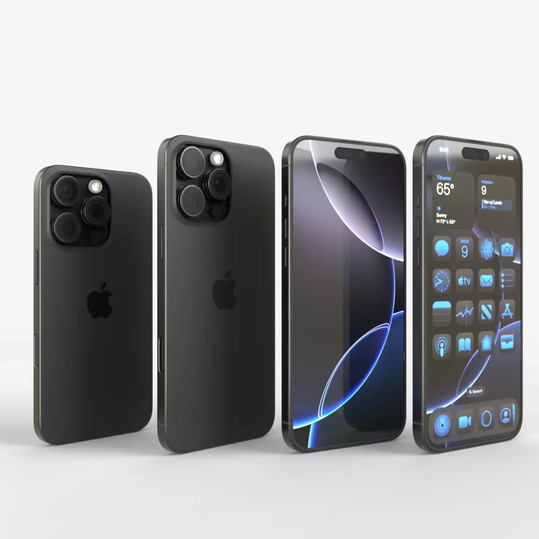 Apple iPhone 16 Pro & Pro Max 3D Model – Black Titanium, PBR Textures, FBX, OBJ - View 2