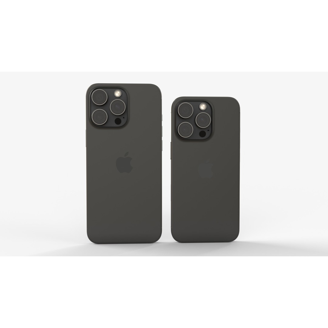 Apple iPhone 16 Pro & Pro Max 3D Model – Black Titanium, PBR Textures, FBX, OBJ - View 6