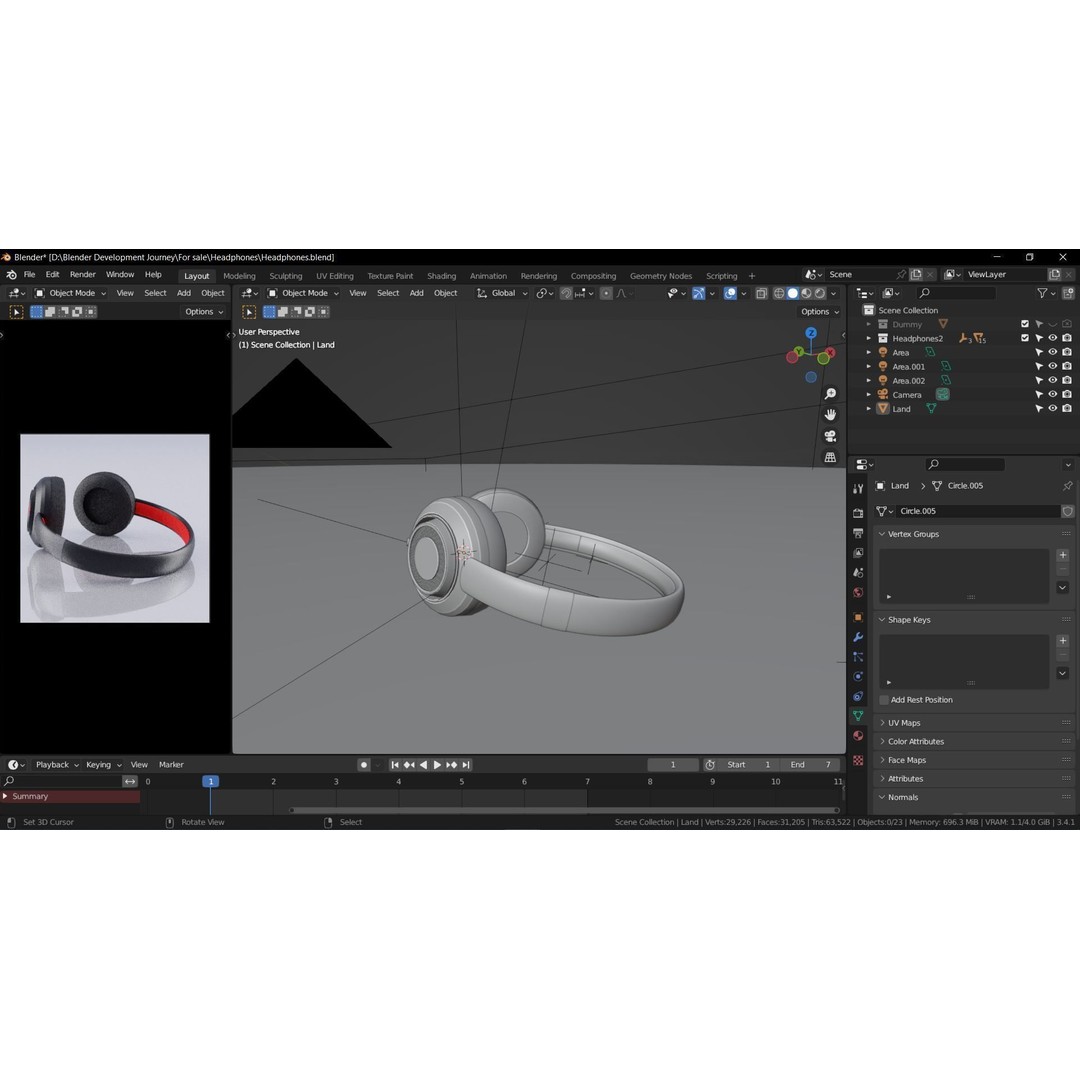 Beats Headphones 3D Model – High Poly Audio Device, FBX, OBJ, Blender