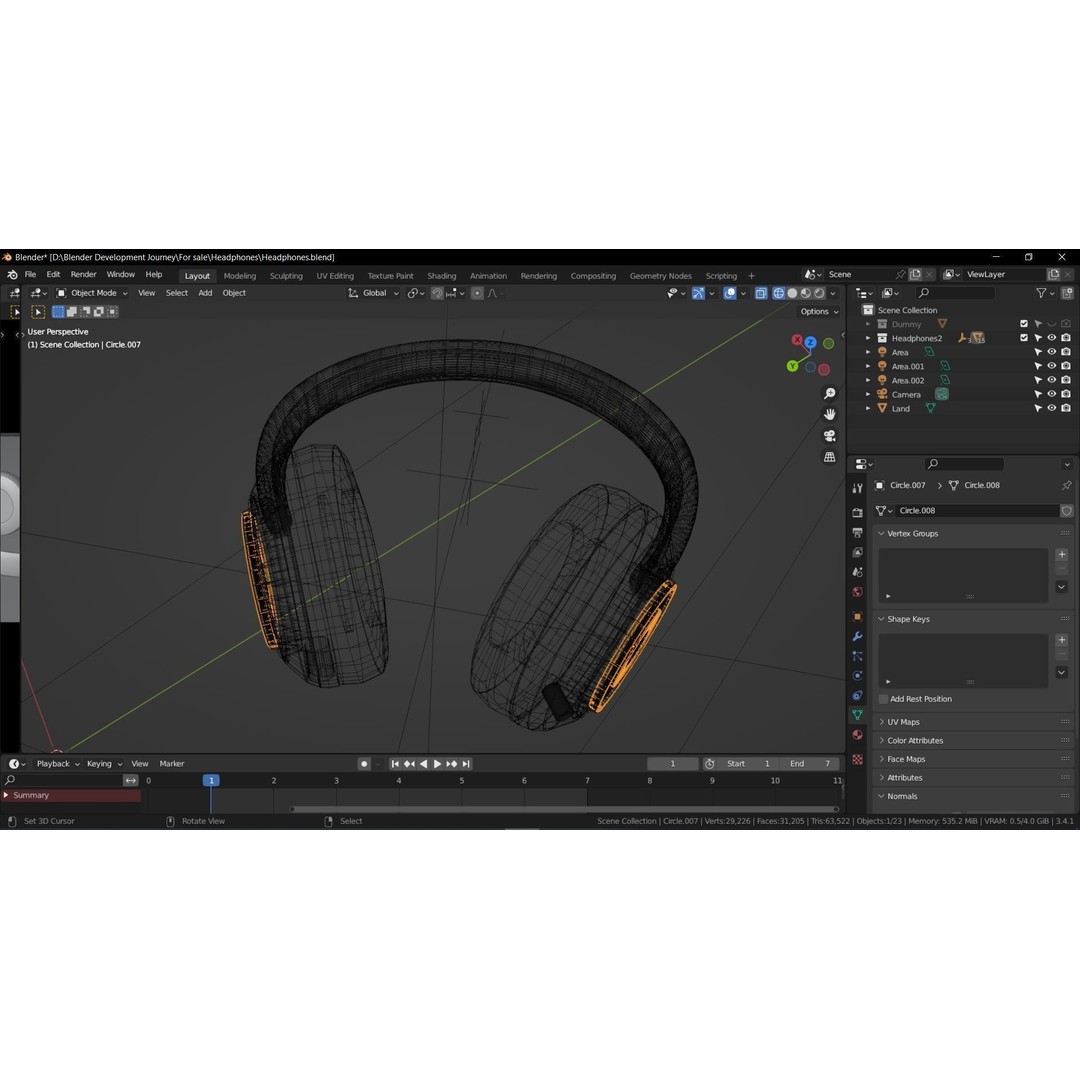 Beats Headphones 3D Model – High Poly Audio Device, FBX, OBJ, Blender - View 13