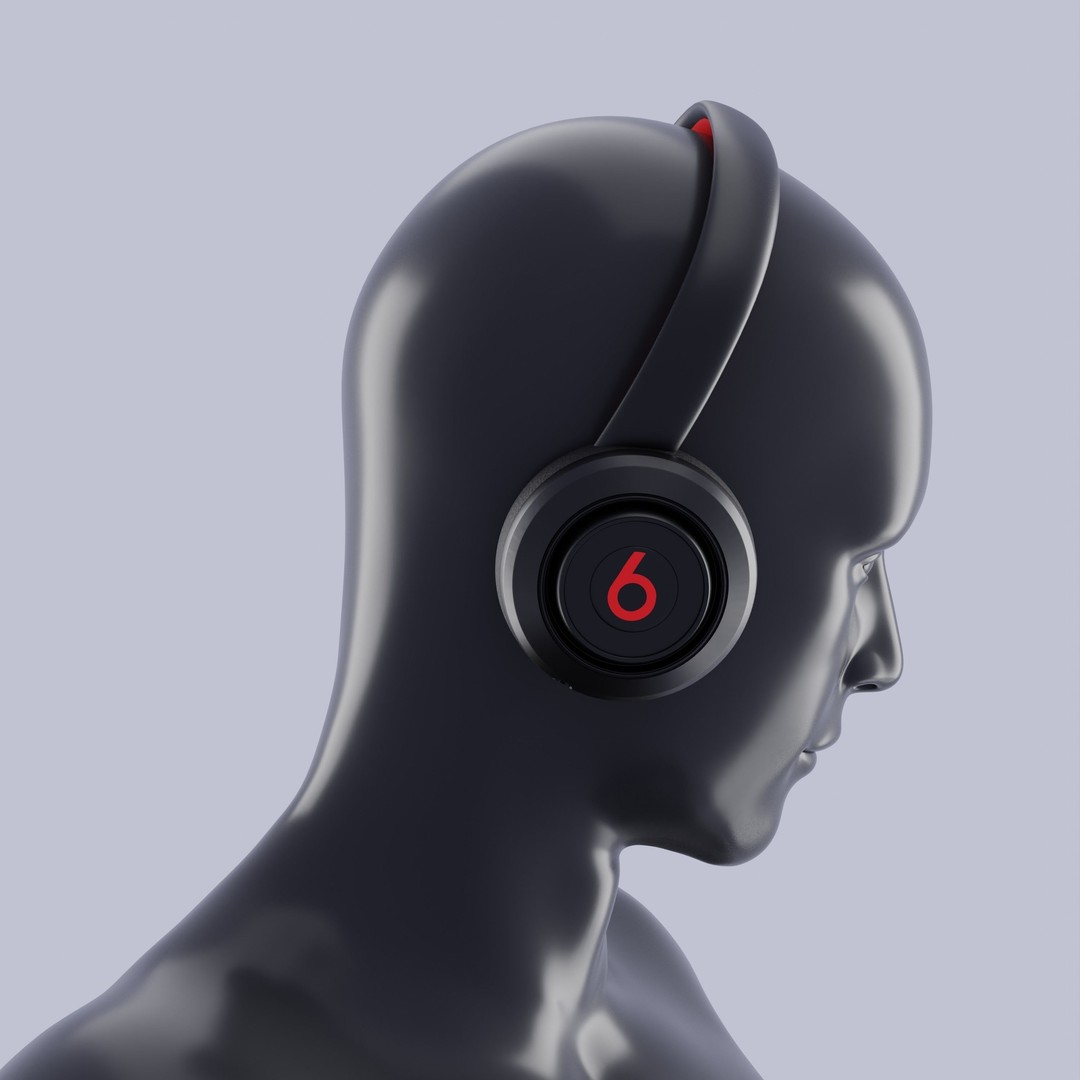 Beats Headphones 3D Model – High Poly Audio Device, FBX, OBJ, Blender - View 3