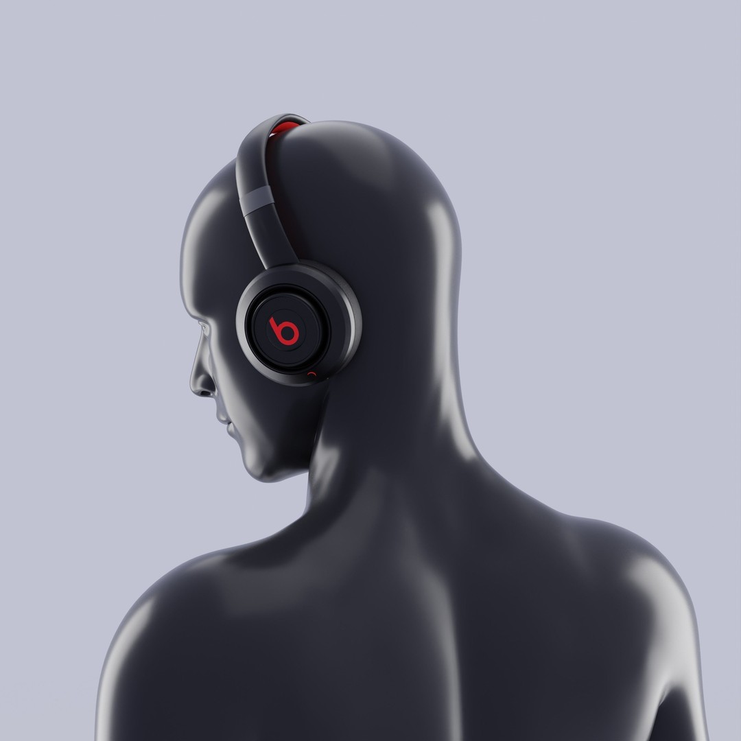 Beats Headphones 3D Model – High Poly Audio Device, FBX, OBJ, Blender - View 4
