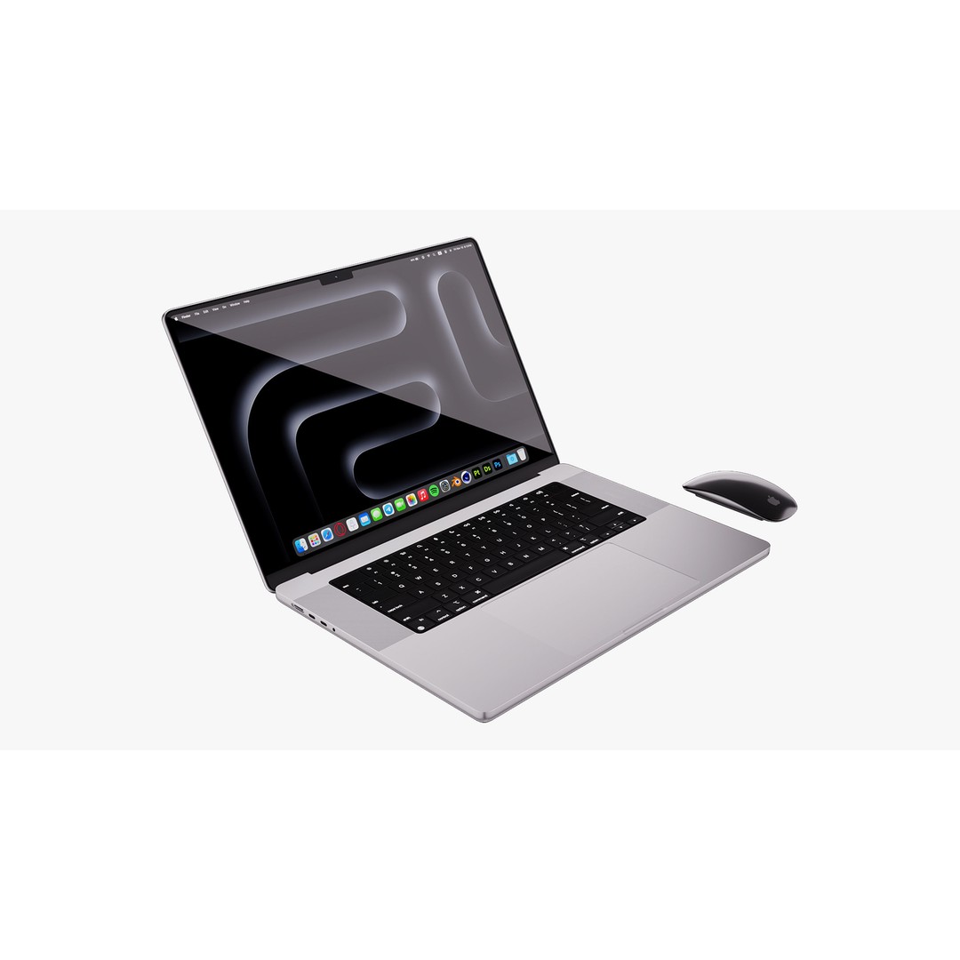 Apple MacBook Pro 16 ft 2023 3D Model – High Poly PBR Asset, FBX & OBJ - View 16
