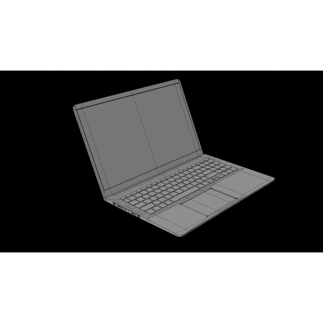 Notebook Laptop 3D Model – Low Poly PBR Asset, FBX & OBJ Formats
