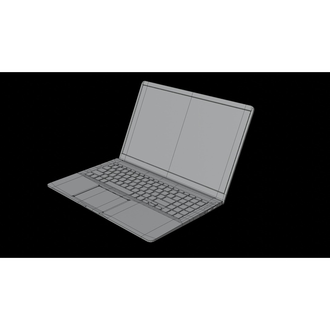 Notebook Laptop 3D Model – Low Poly PBR Asset, FBX & OBJ Formats - View 16