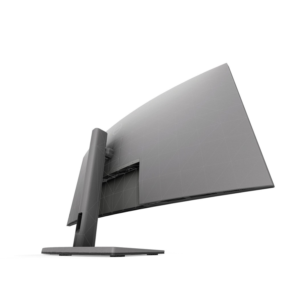 DELL U4021QW Curved Monitor 3D Model – Low Poly Game Asset, PBR Textures - View 12