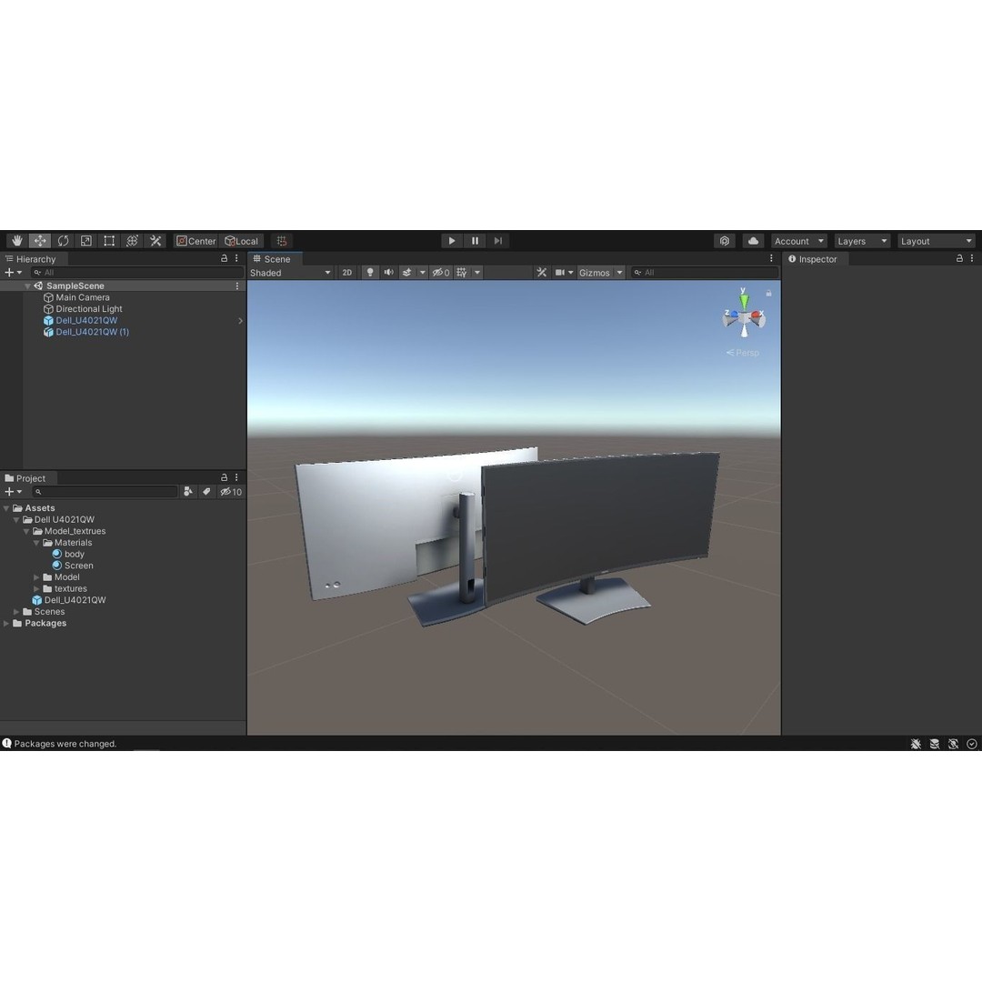 DELL U4021QW Curved Monitor 3D Model – Low Poly Game Asset, PBR Textures - View 16