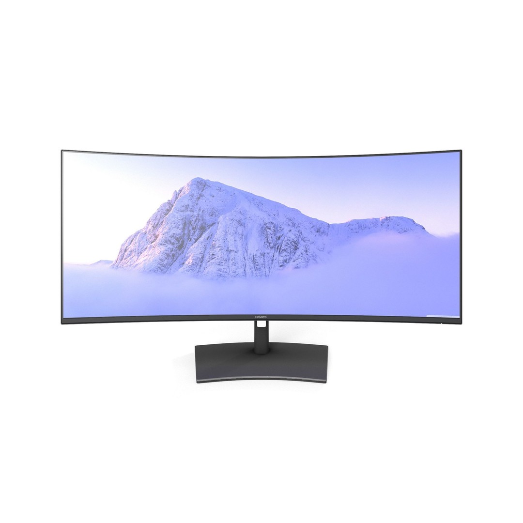 DELL U4021QW Curved Monitor 3D Model – Low Poly Game Asset, PBR Textures - View 5