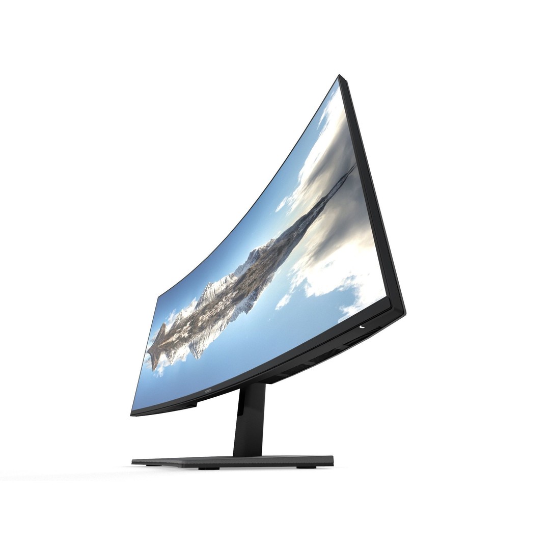 DELL U4021QW Curved Monitor 3D Model – Low Poly Game Asset, PBR Textures - View 9
