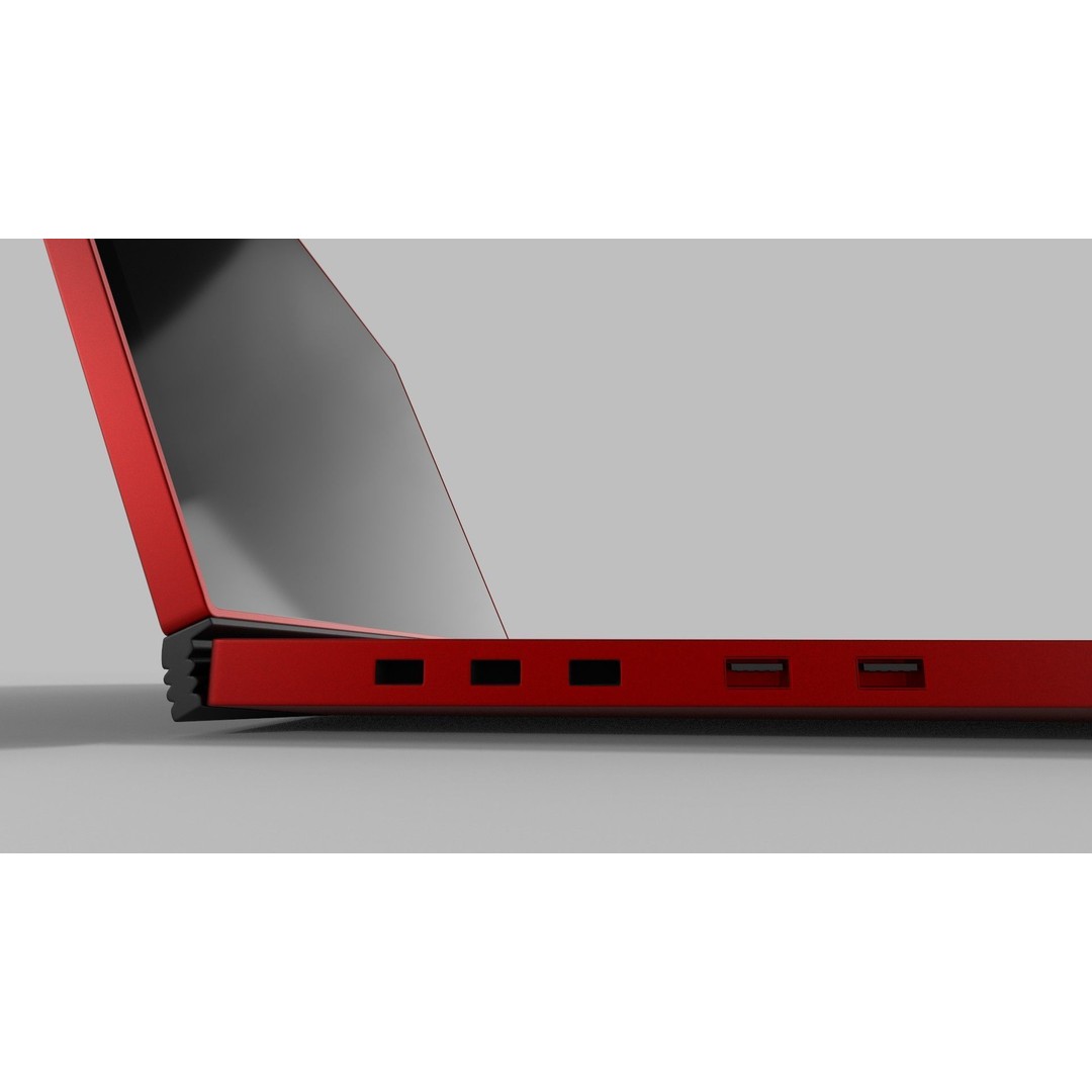 Vibrant Red Laptop 3D Model – Low Poly PBR Game Asset, FBX - View 13
