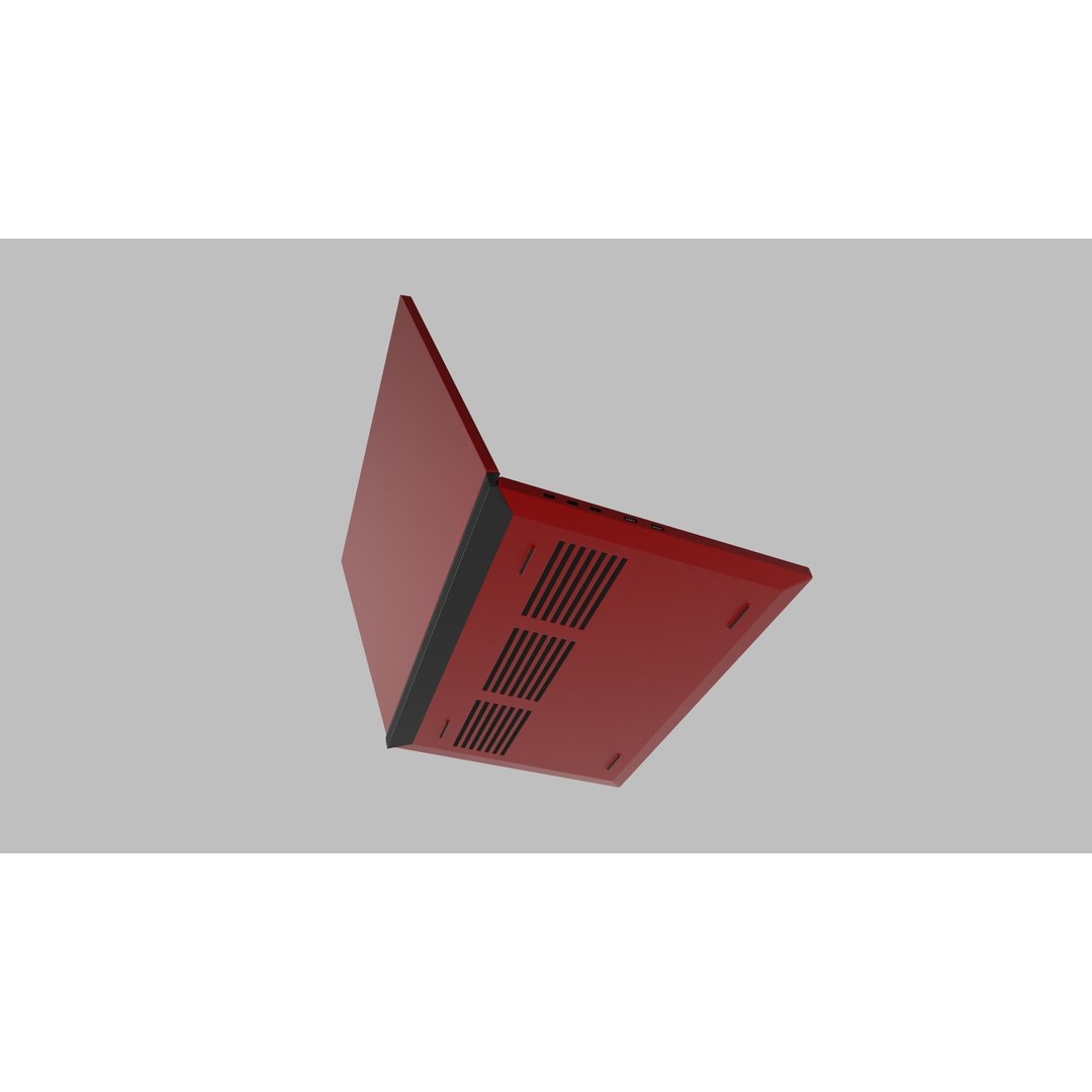 Vibrant Red Laptop 3D Model – Low Poly PBR Game Asset, FBX - View 14