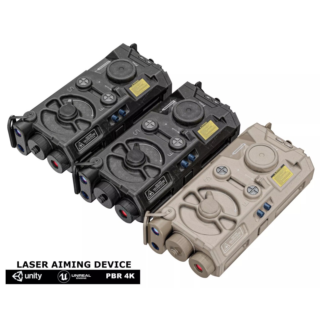 Laser Aiming Device 3D Model – Low Poly PBR Game Asset, FBX - View 3