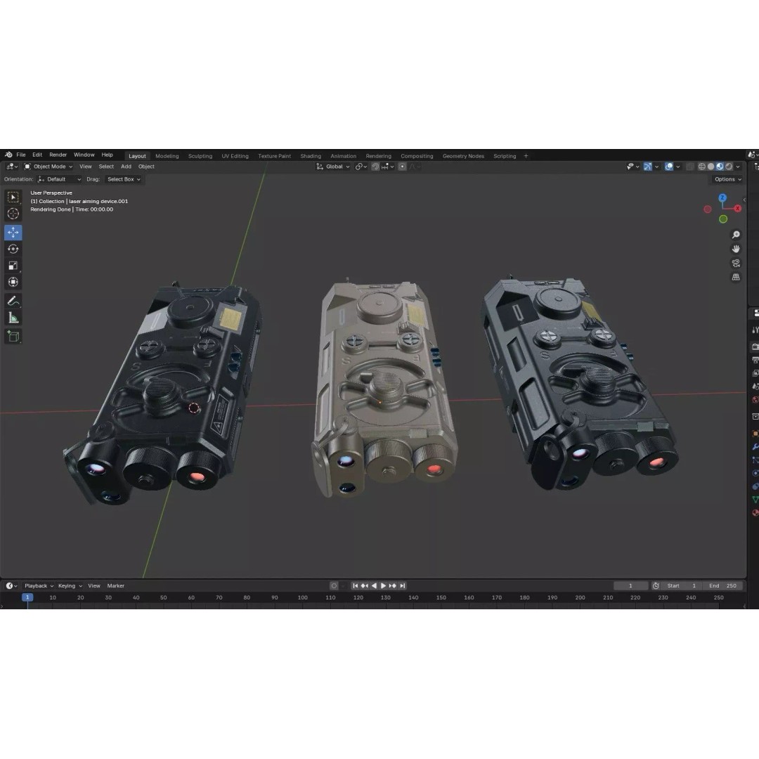 Laser Aiming Device 3D Model – Low Poly PBR Game Asset, FBX - View 40