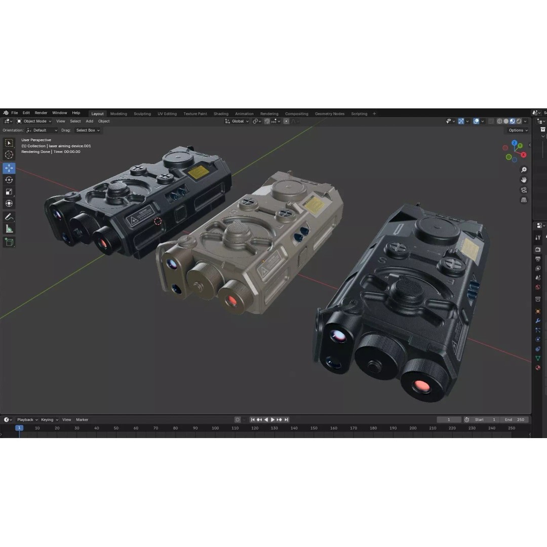 Laser Aiming Device 3D Model – Low Poly PBR Game Asset, FBX - View 41