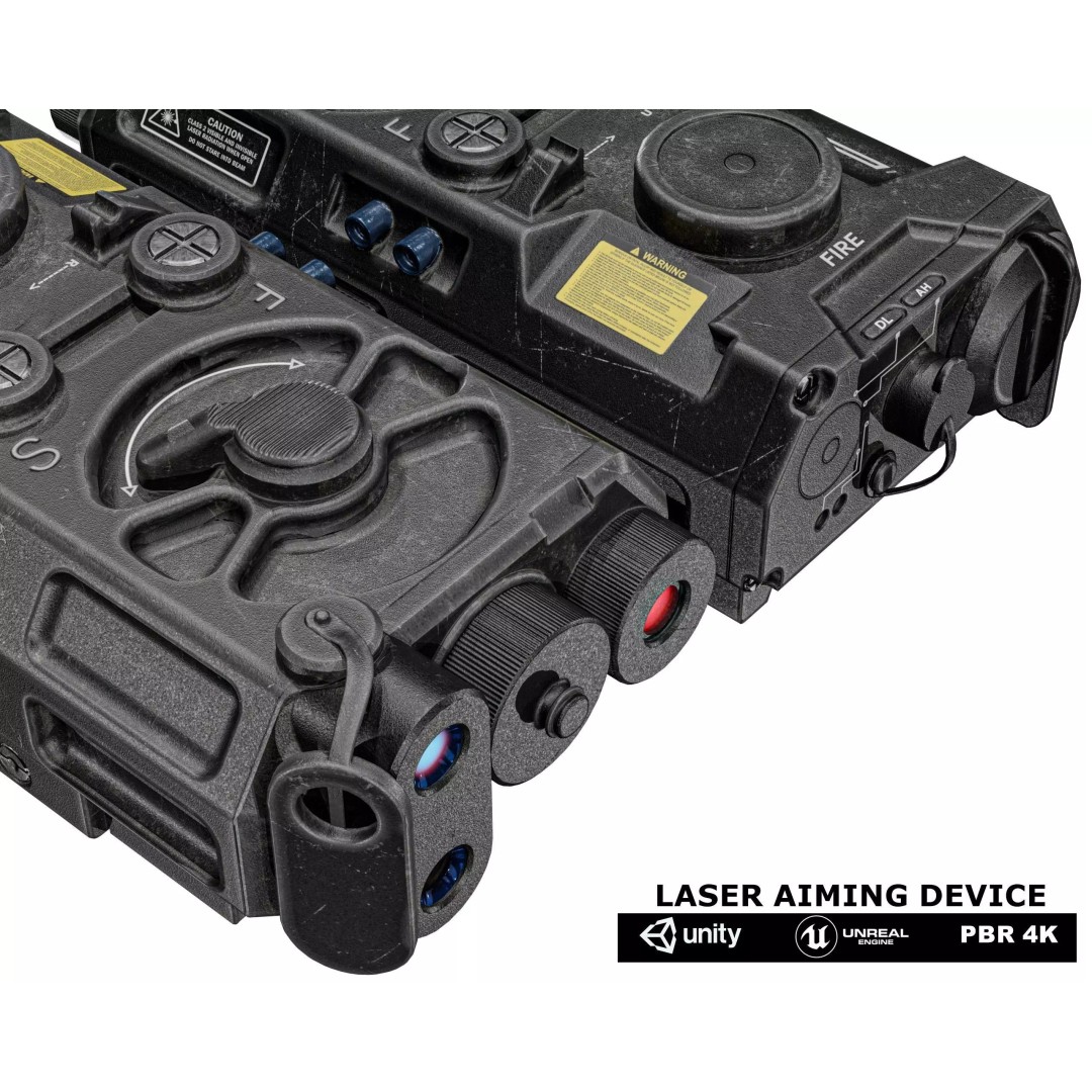 Laser Aiming Device 3D Model – Low Poly PBR Game Asset, FBX - View 7