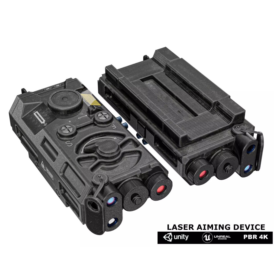 Laser Aiming Device 3D Model – Low Poly PBR Game Asset, FBX - View 9